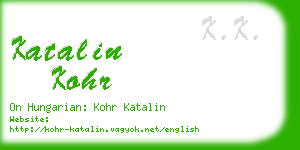 katalin kohr business card